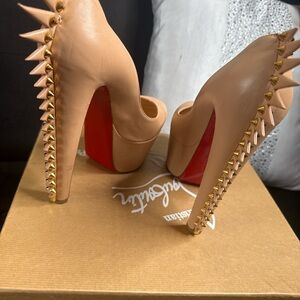 Women's Tan Spiked Heels